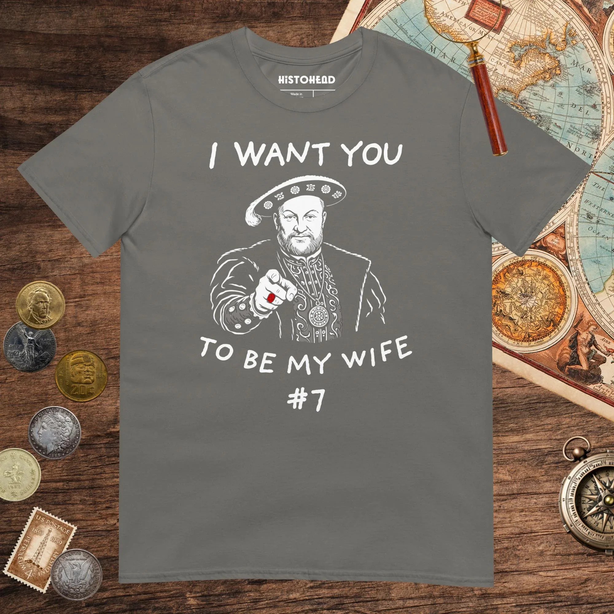 Charcoal Henry VIII Wants You Tee - history buff gift by HistoHead