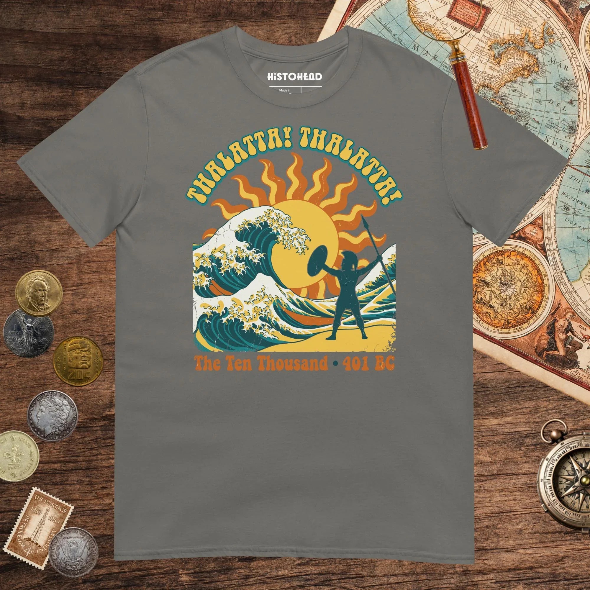 Charcoal Thalatta Thalatta Tee - history buff gift by HistoHead