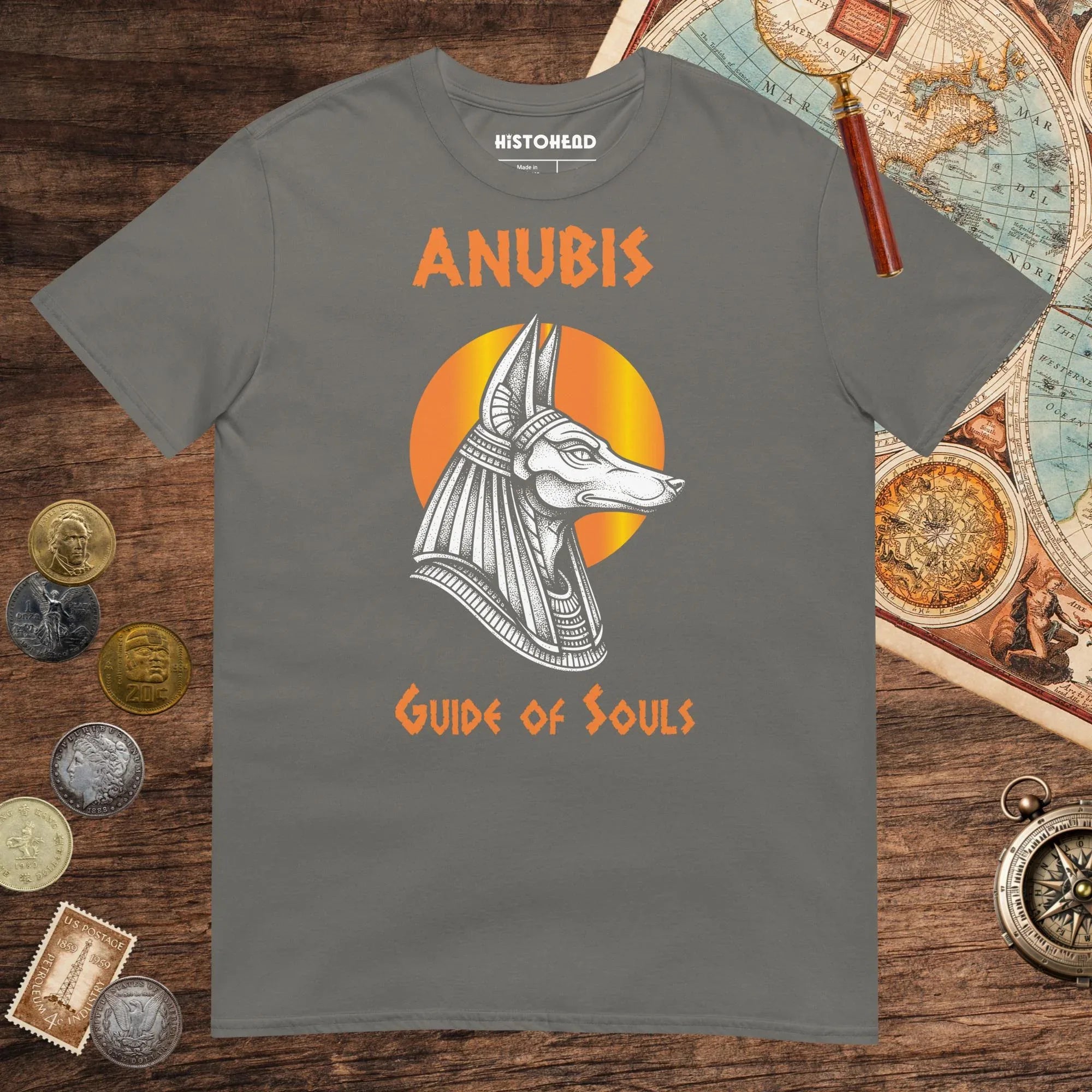 Charcoal Anubis Guide of Souls Tee - history buff gift by HistoHead