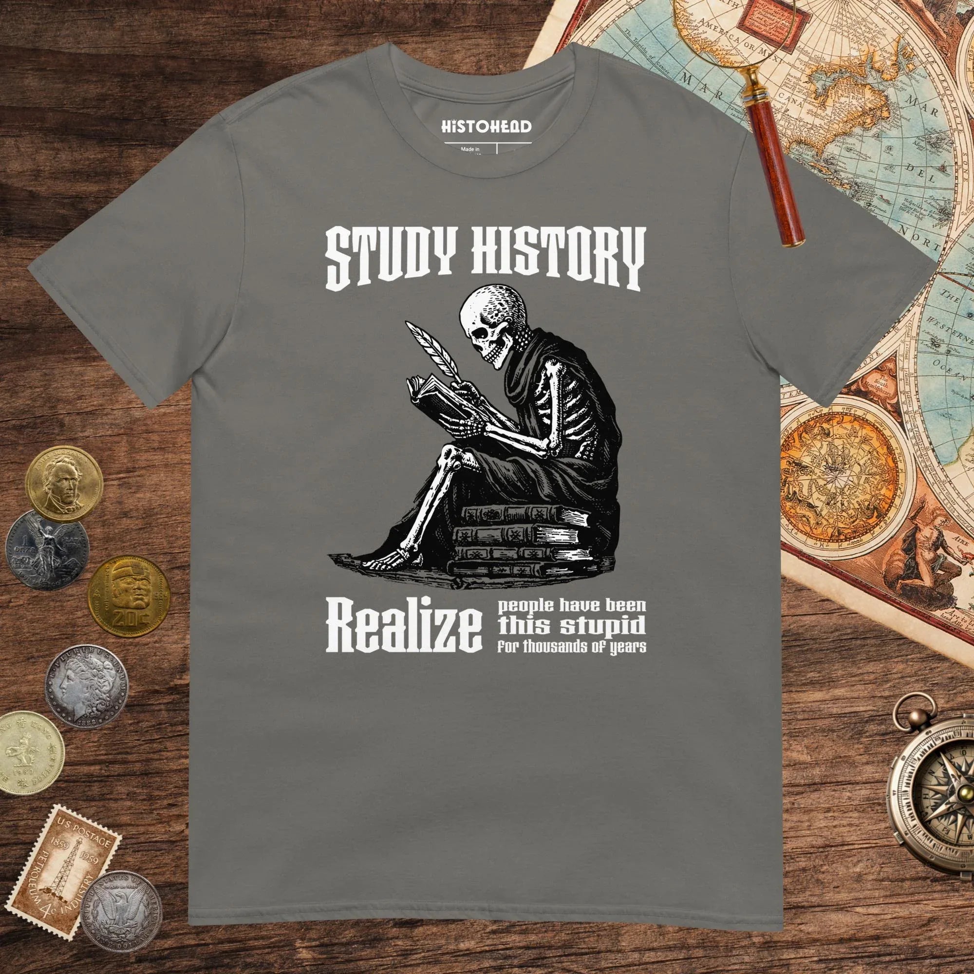 Charcoal Study History Tee - history buff gift by HistoHead