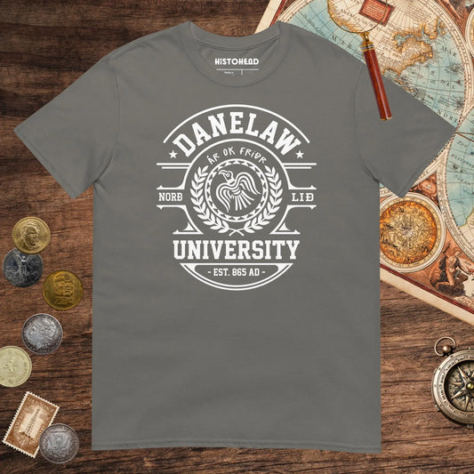Charcoal Danelaw University Tee - history buff gift by HistoHead