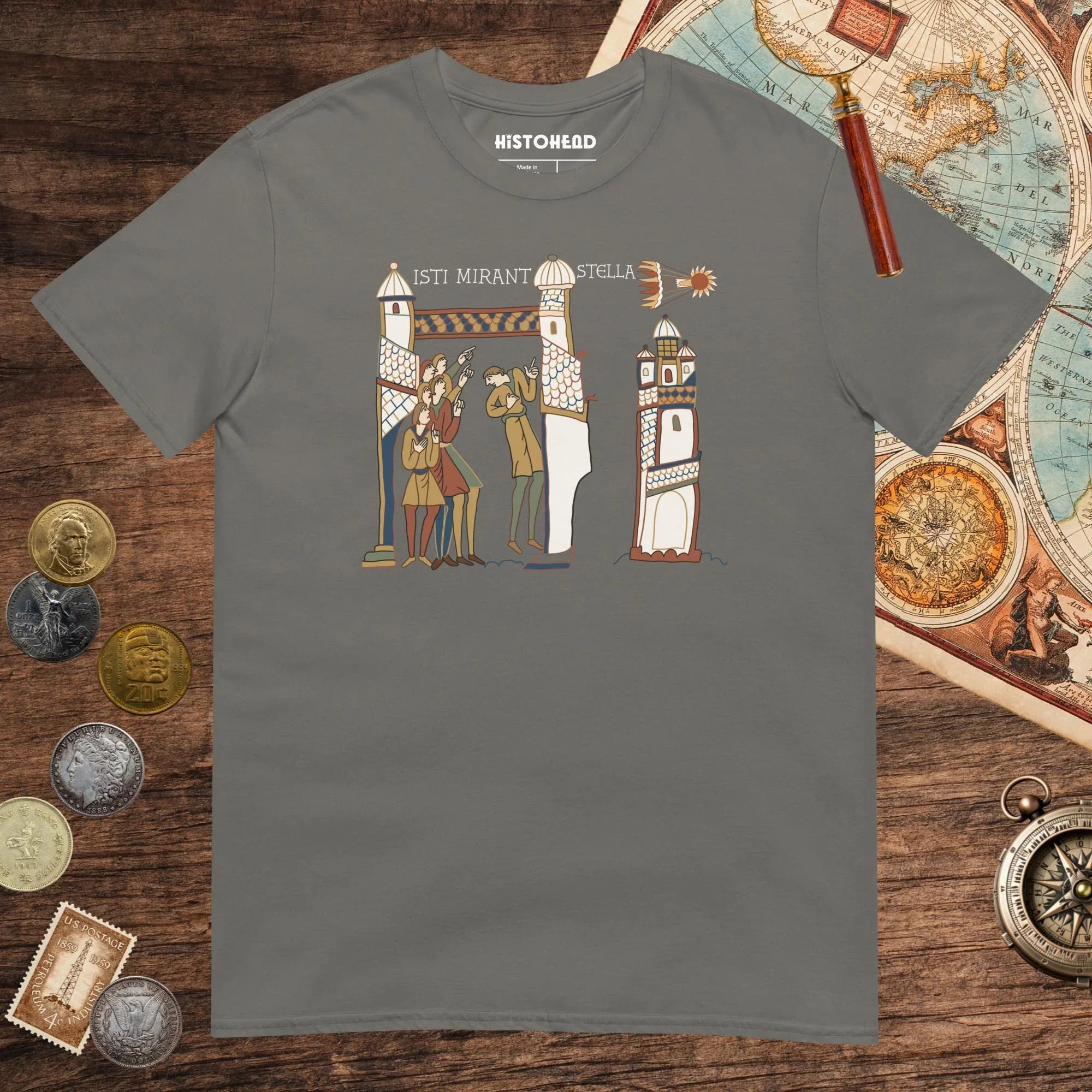 Charcoal Isti Mirant Stella Tee - history buff gift by HistoHead