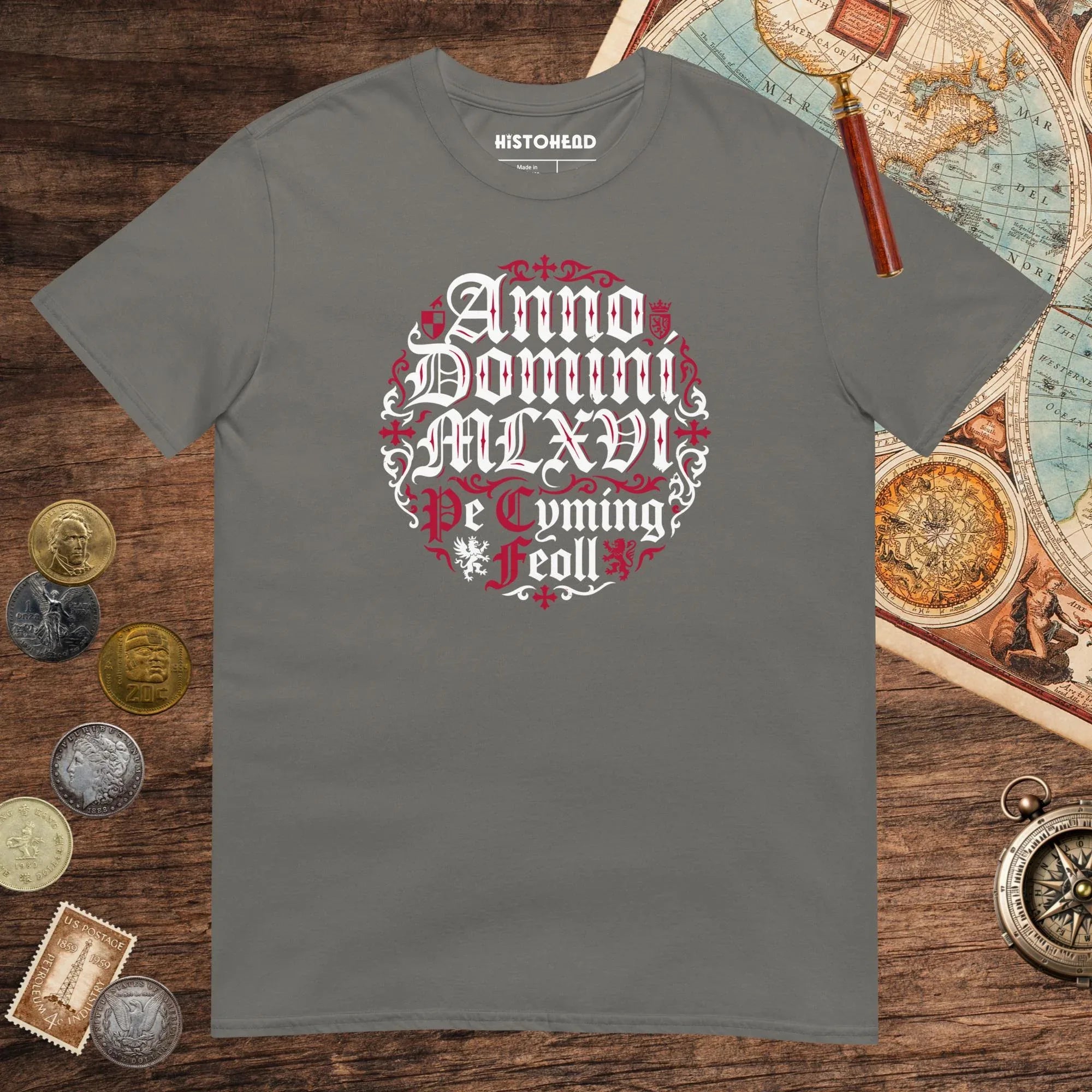 Charcoal 1066 The King Fell Tee - history buff gift by HistoHead