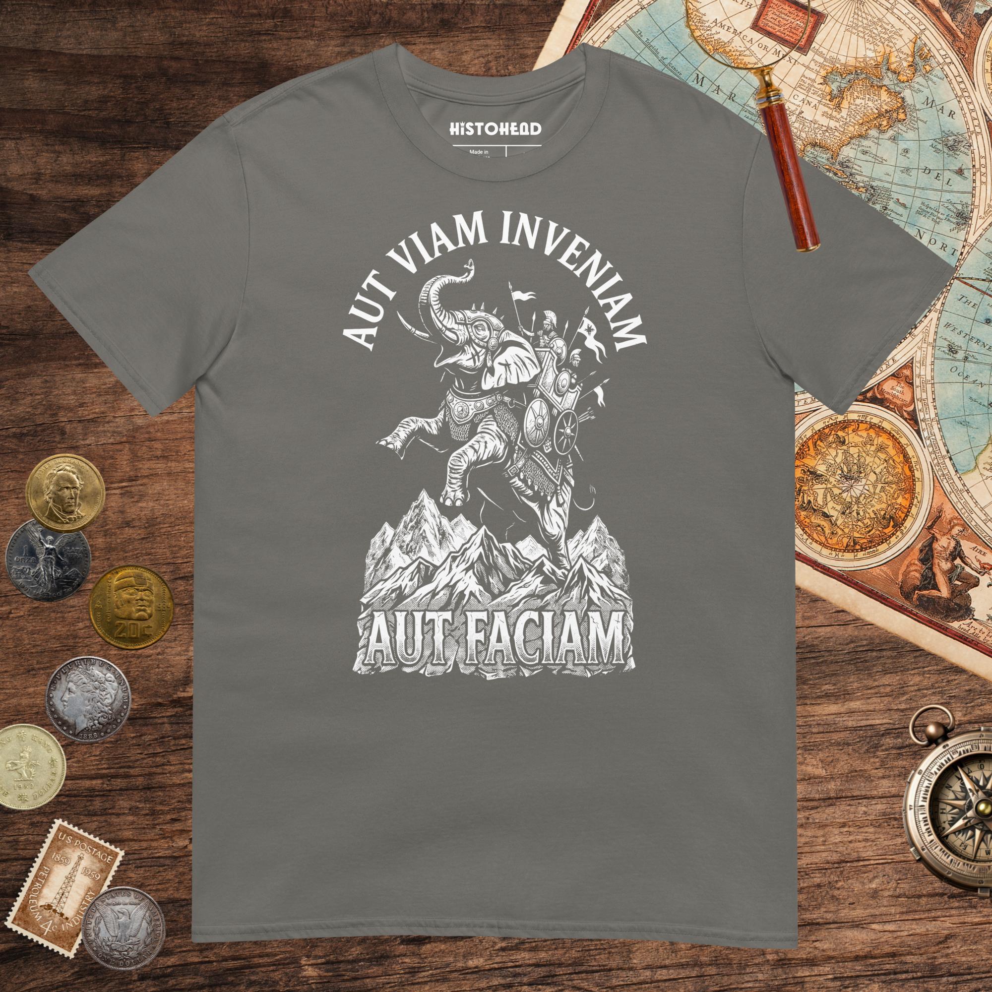 Charcoal Aut Viam Inveniam Hannibal Quote Tee - history buff gift by HistoHead