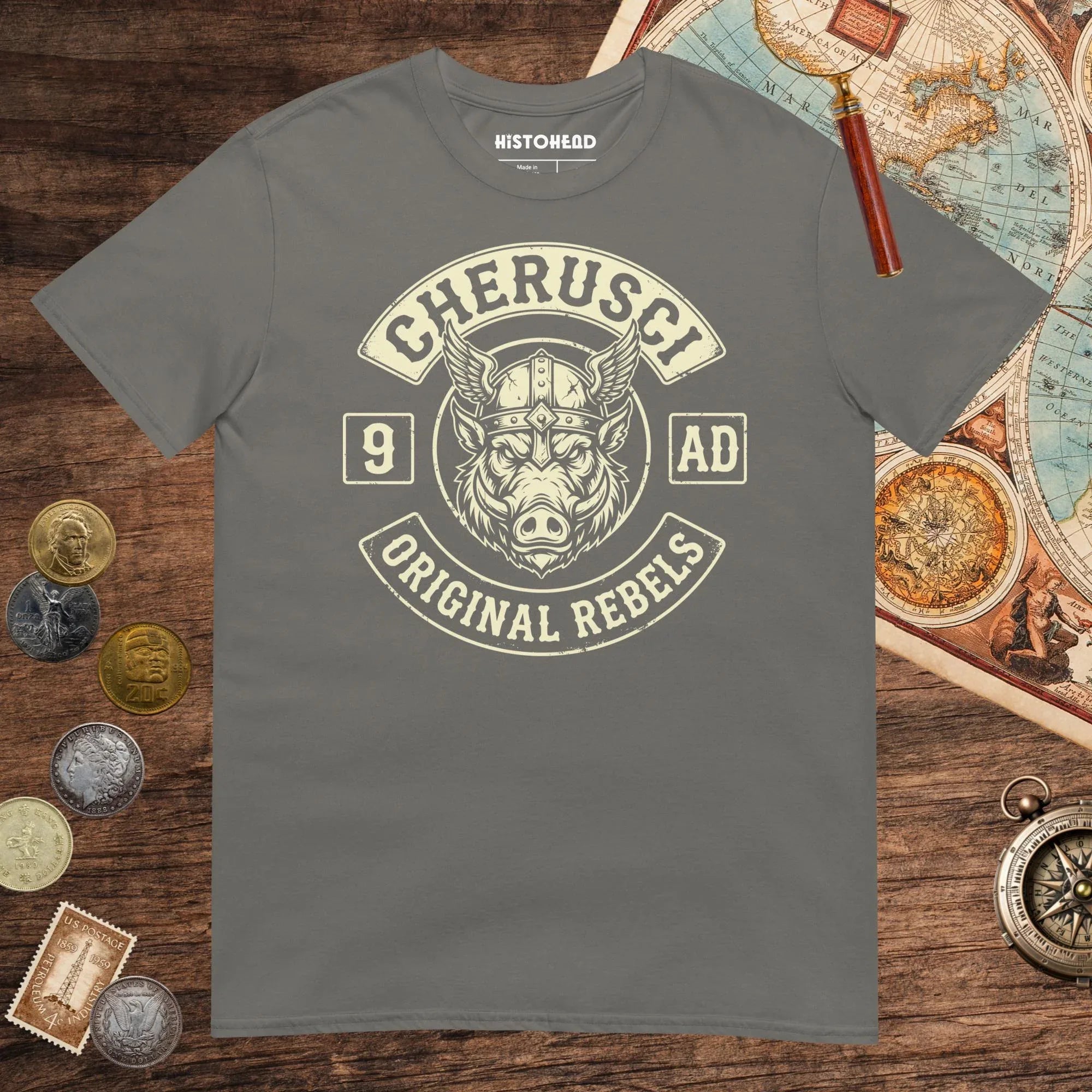 Charcoal Cherusci Original Rebels Tee - history buff gift by HistoHead