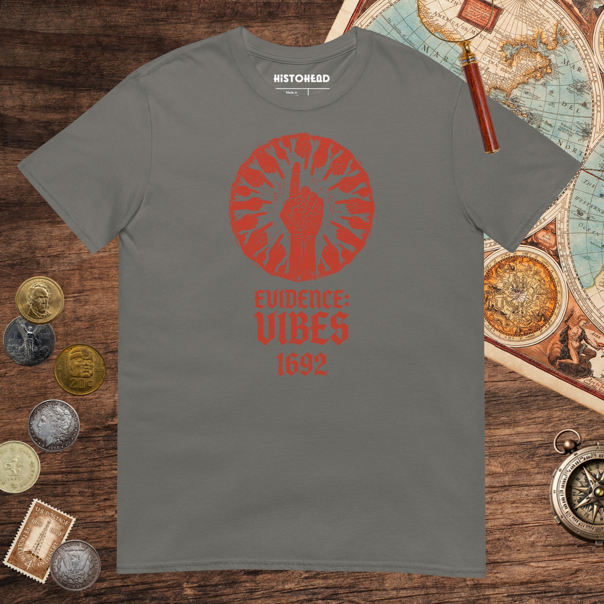 Charcoal 1692 Salem Witch Trials Evidence Tee - history buff gift by HistoHead