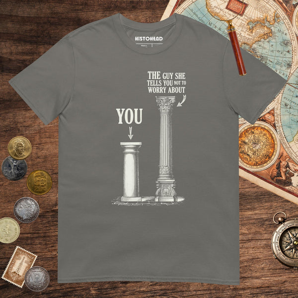 Charcoal Doric or Corinthian Tee - history buff gift by HistoHead