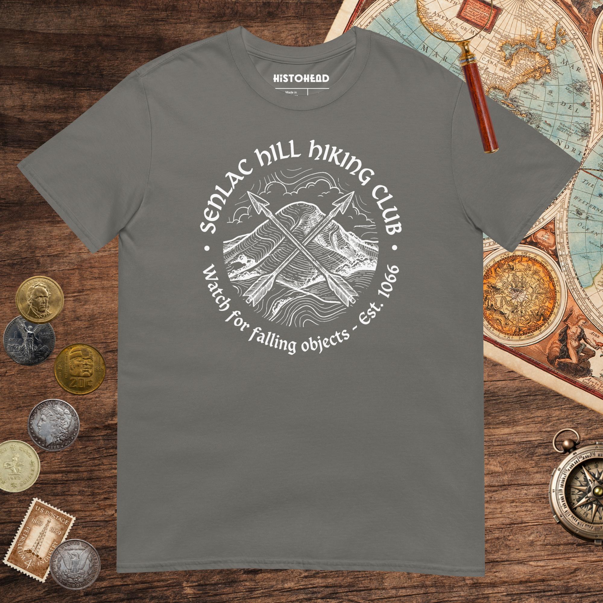 Charcoal Senlac Hill Hiking Club Tee - history buff gift by HistoHead