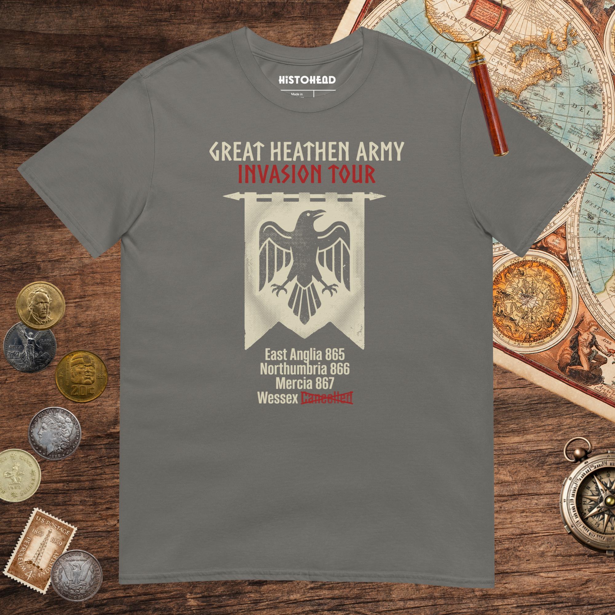 Charcoal Great Heathen Army Invasion Tour Tee - history buff gift by HistoHead