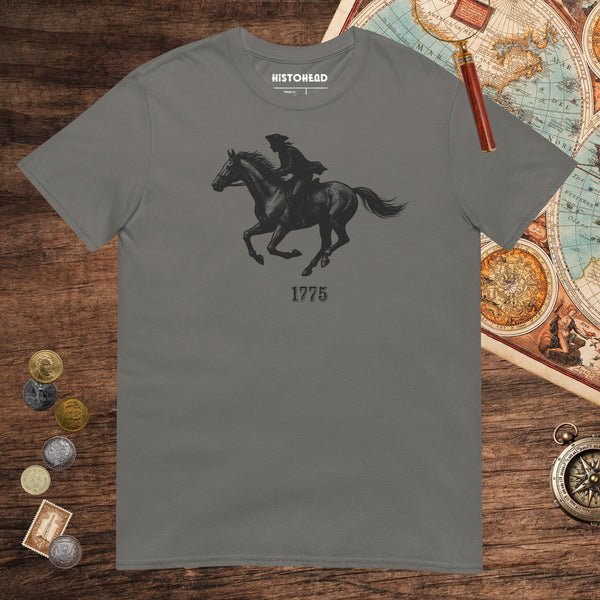 Charcoal Paul Revere Tee - history buff gift by HistoHead