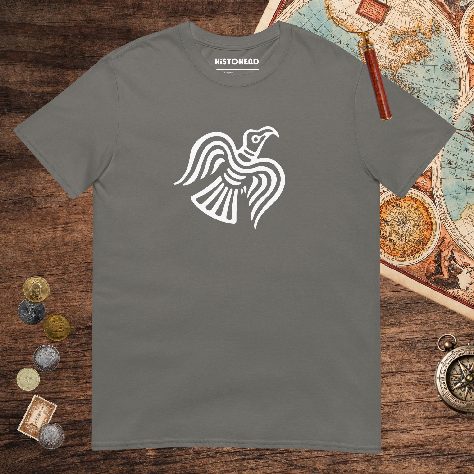 Charcoal Viking Raven Symbol Tee - history buff gift by HistoHead
