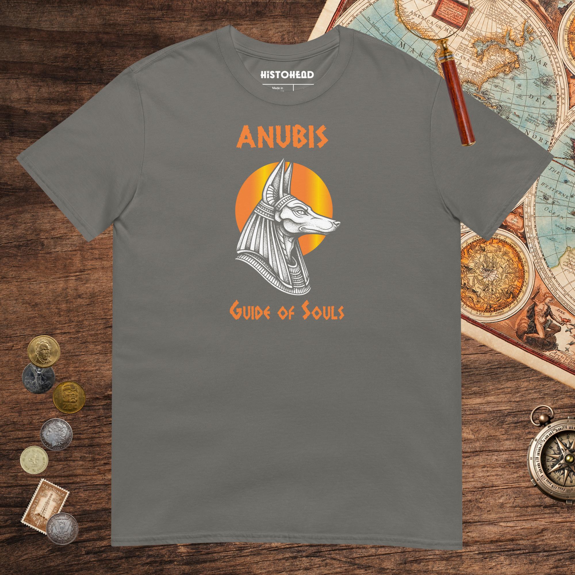 Charcoal Anubis Guide of Souls Tee - history buff gift by HistoHead