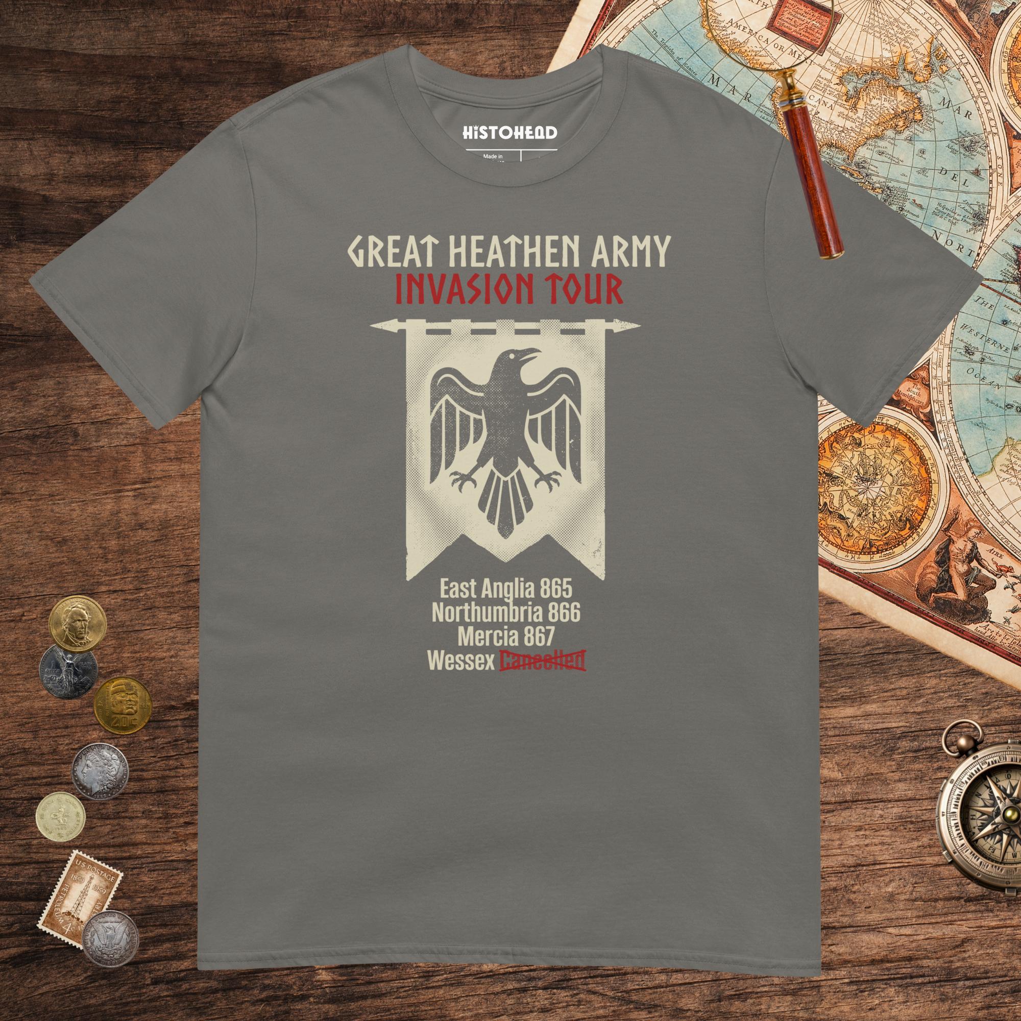 Charcoal Great Heathen Army Invasion Tour Tee - history buff gift by HistoHead