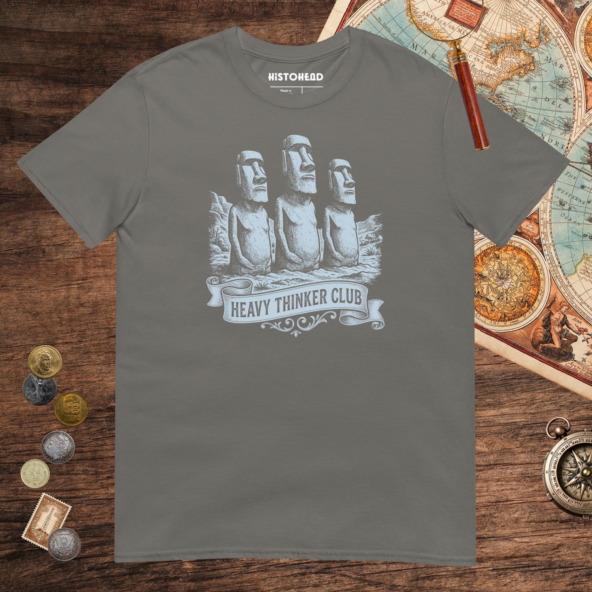 Charcoal Heavy Thinker Club Tee - history buff gift by HistoHead