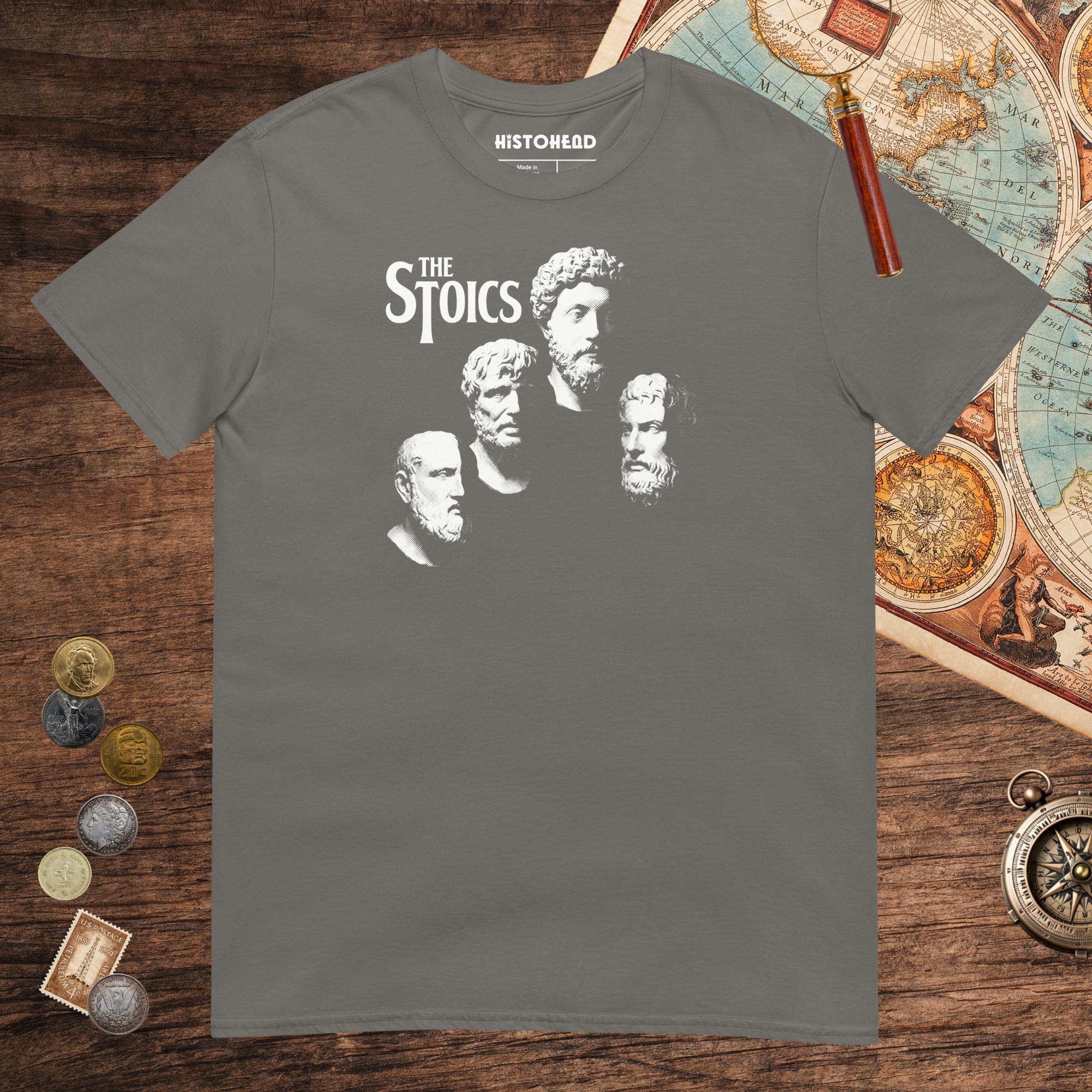 Charcoal The Stoics Tee - history buff gift by HistoHead