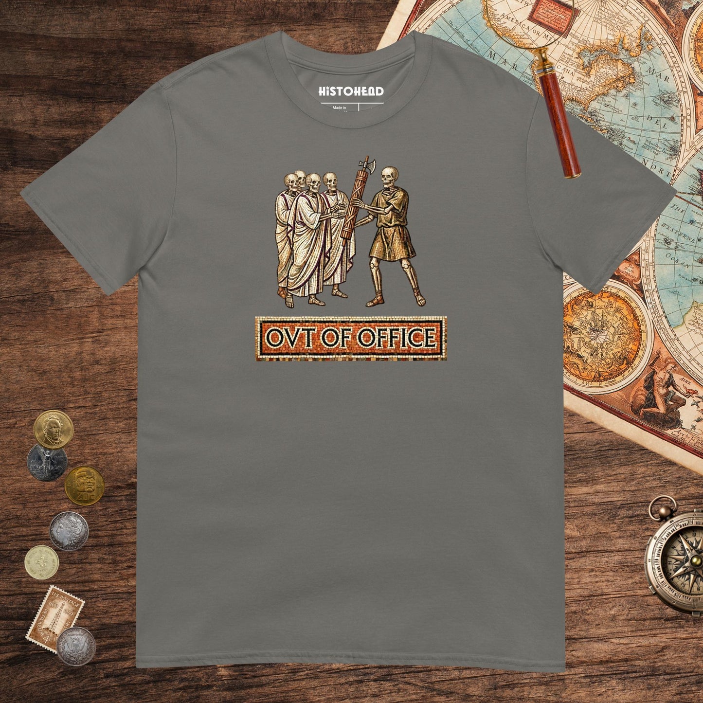Charcoal Out of Office Tee - history buff gift by HistoHead