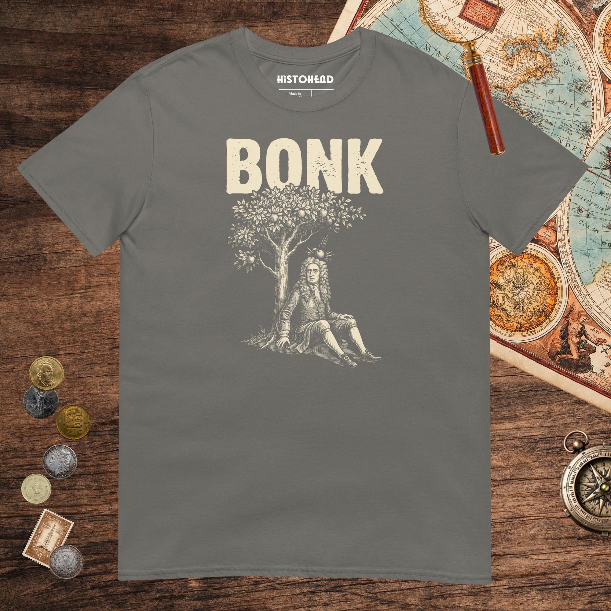 Charcoal Newton Bonk Tee - history buff gift by HistoHead