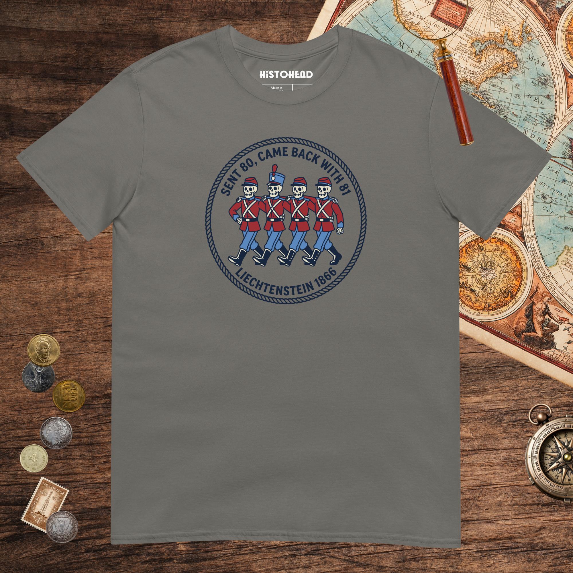 Charcoal Liechtenstein 1866 Tee - history buff gift by HistoHead