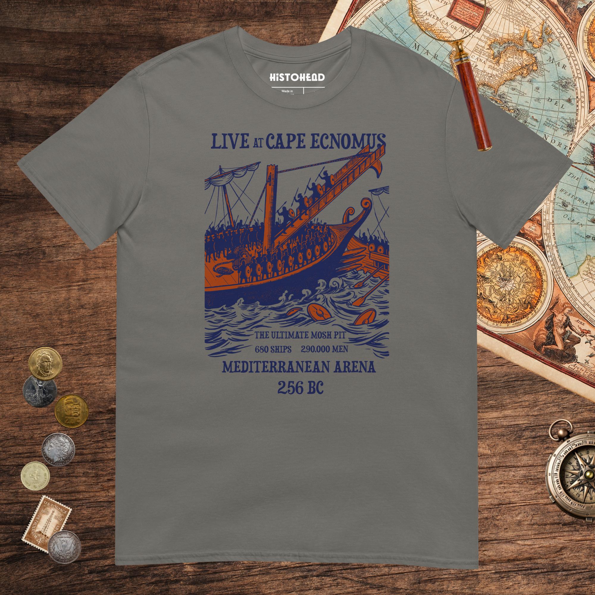 Charcoal Battle of Cape Ecnomus Tee - history buff gift by HistoHead