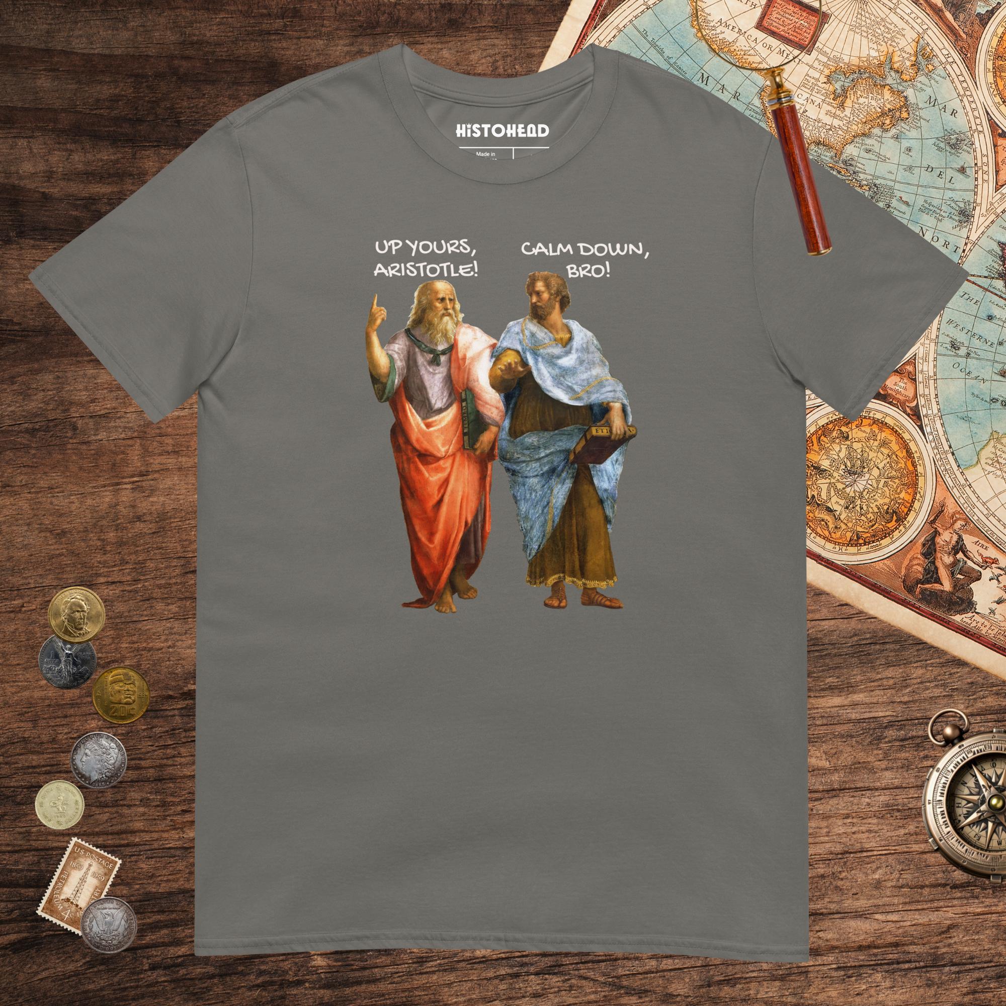Charcoal Plato And Aristotle Tee - history buff gift by HistoHead