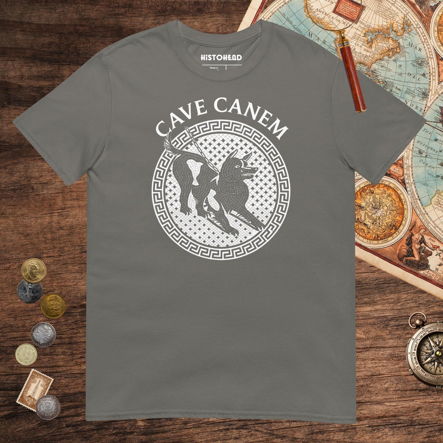 Charcoal Cave Canem Tee - history buff gift by HistoHead