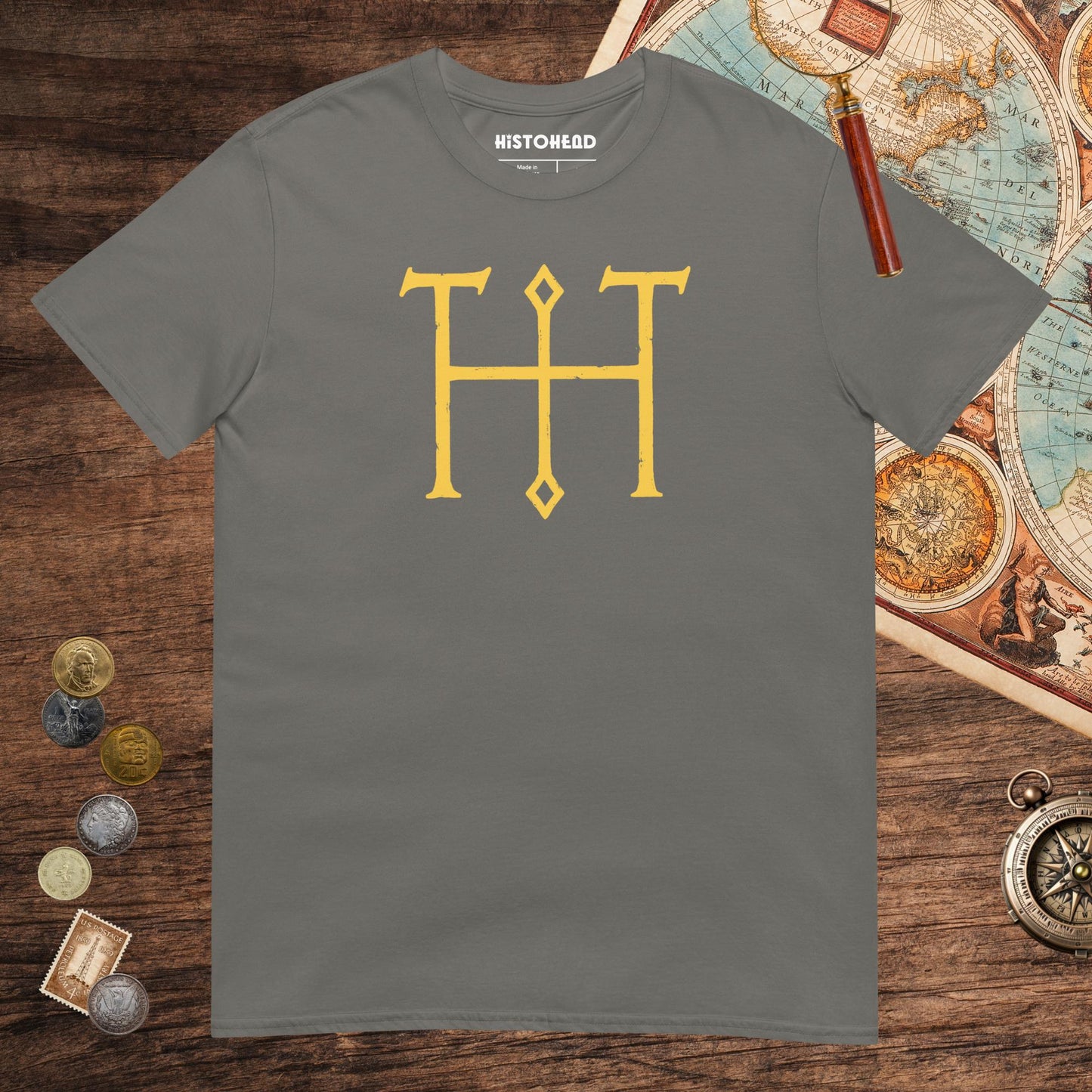 Charcoal Otto the Great Autograph Tee - history buff gift by HistoHead