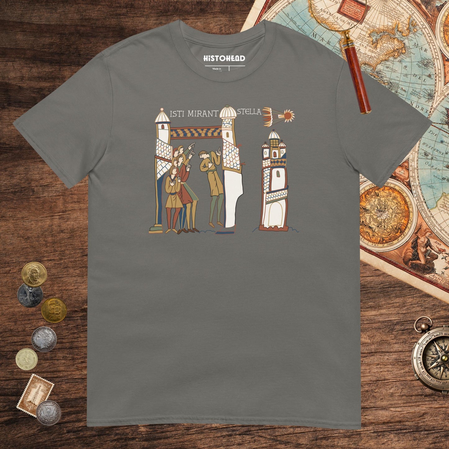 Charcoal Isti Mirant Stella Tee - history buff gift by HistoHead
