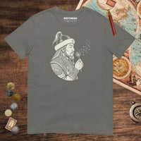 Charcoal Genghis Khan Blowing Wishes Tee - history buff gift by HistoHead