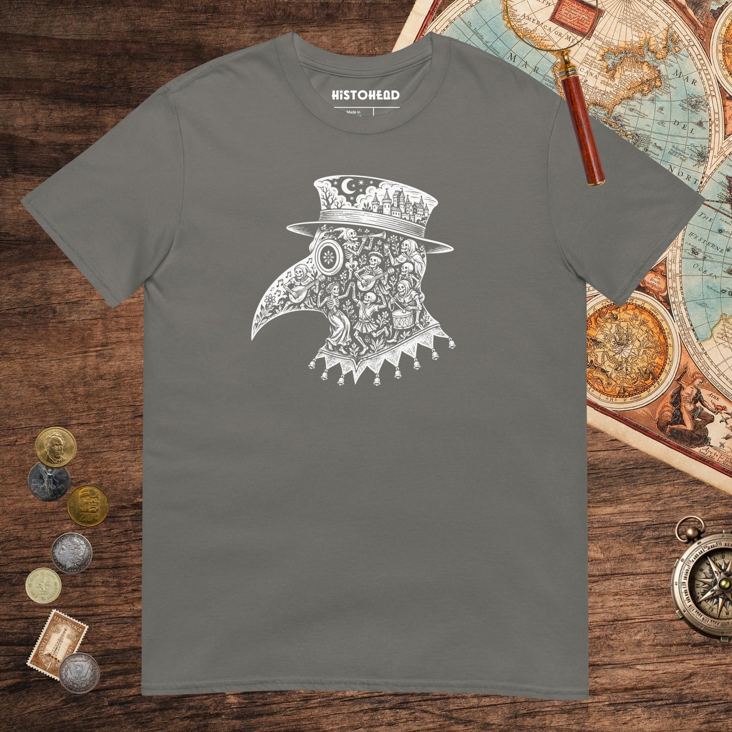 Charcoal Danse Macabre Tee - history buff gift by HistoHead