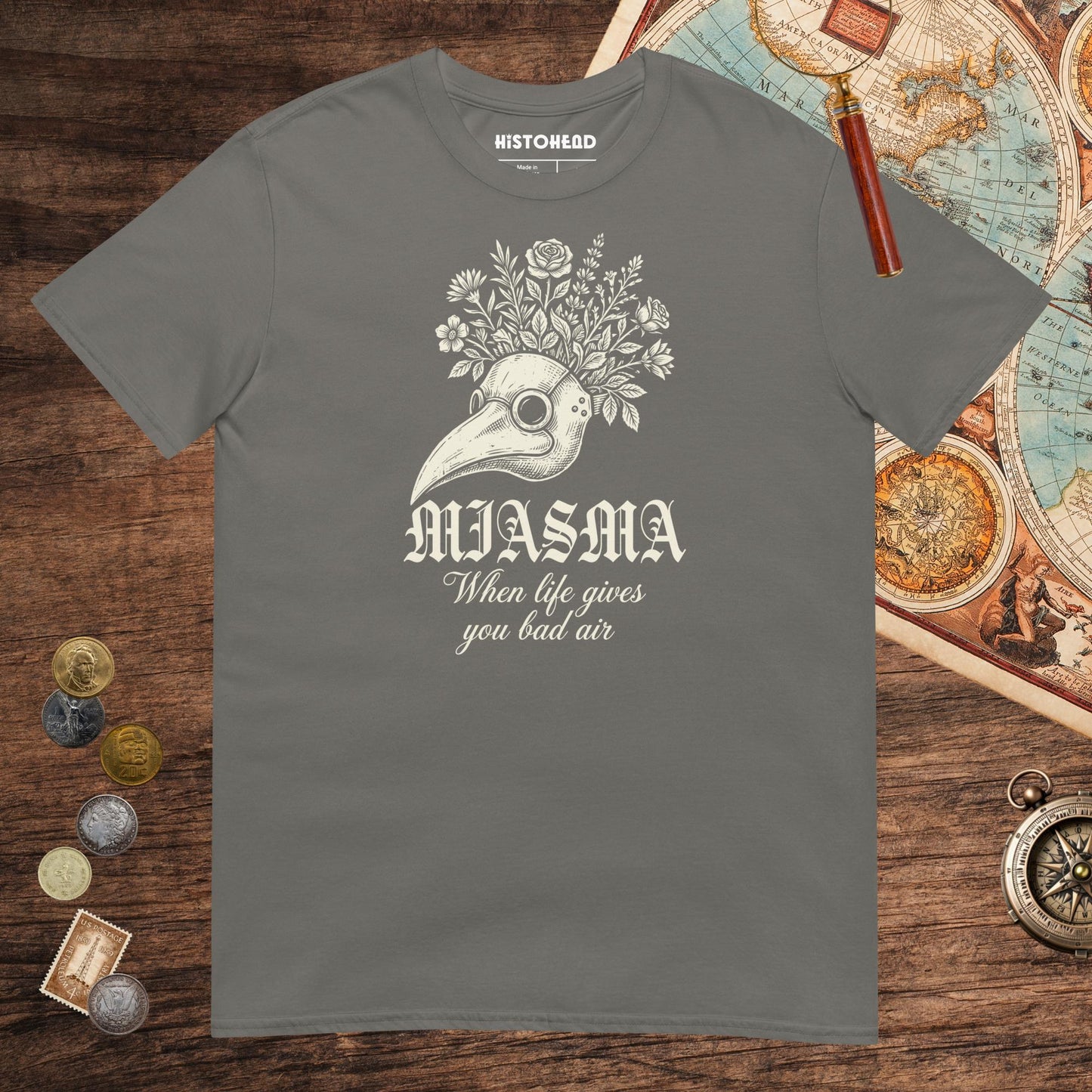 Charcoal Miasma When Life Gives You Bad Air Tee - history buff gift by HistoHead