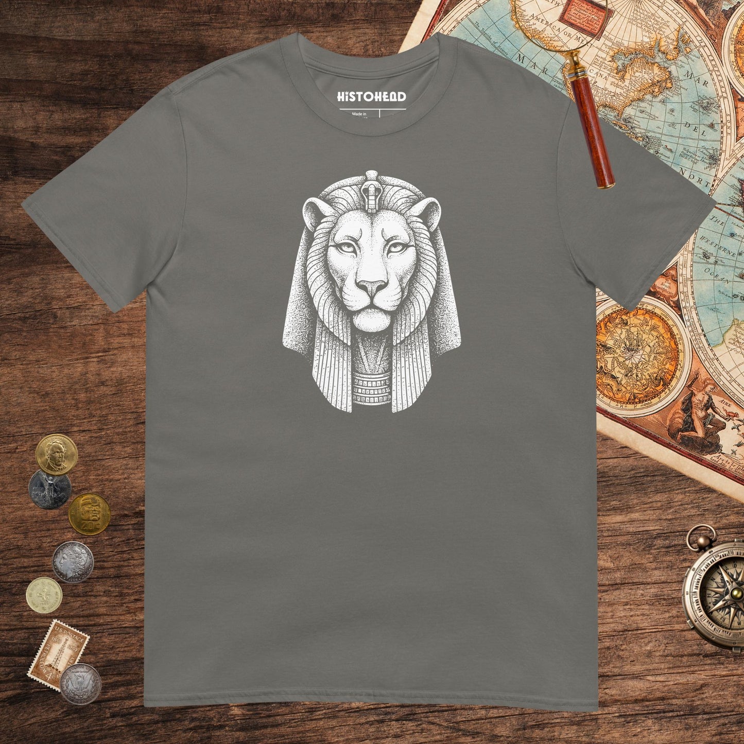 Charcoal Sekhmet Goddess of War Tee - history buff gift by HistoHead