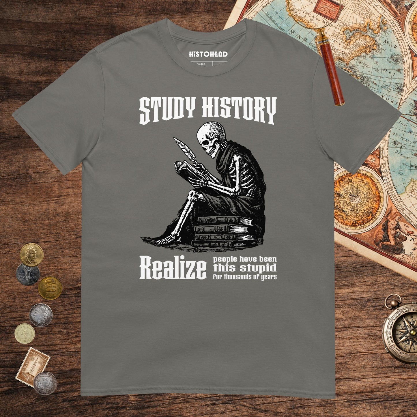 Charcoal Study History Tee - history buff gift by HistoHead