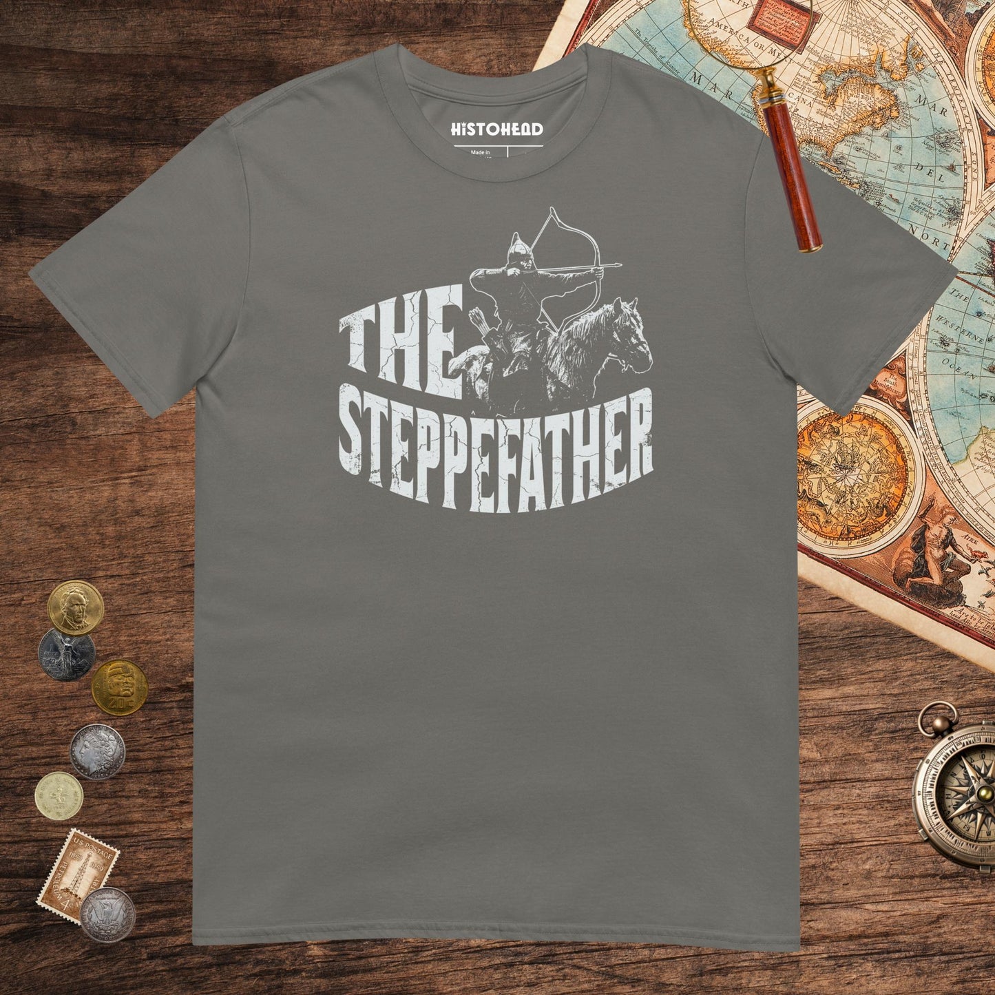 Charcoal The Steppefather Tee - history buff gift by HistoHead