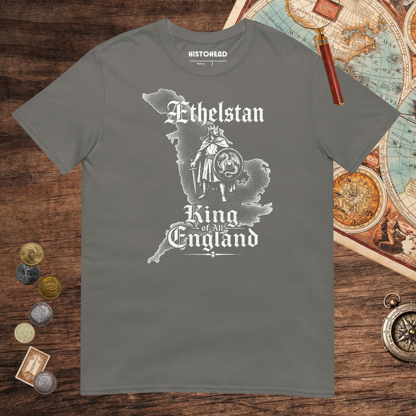 Charcoal Æthelstan Territory Tee - history buff gift by HistoHead