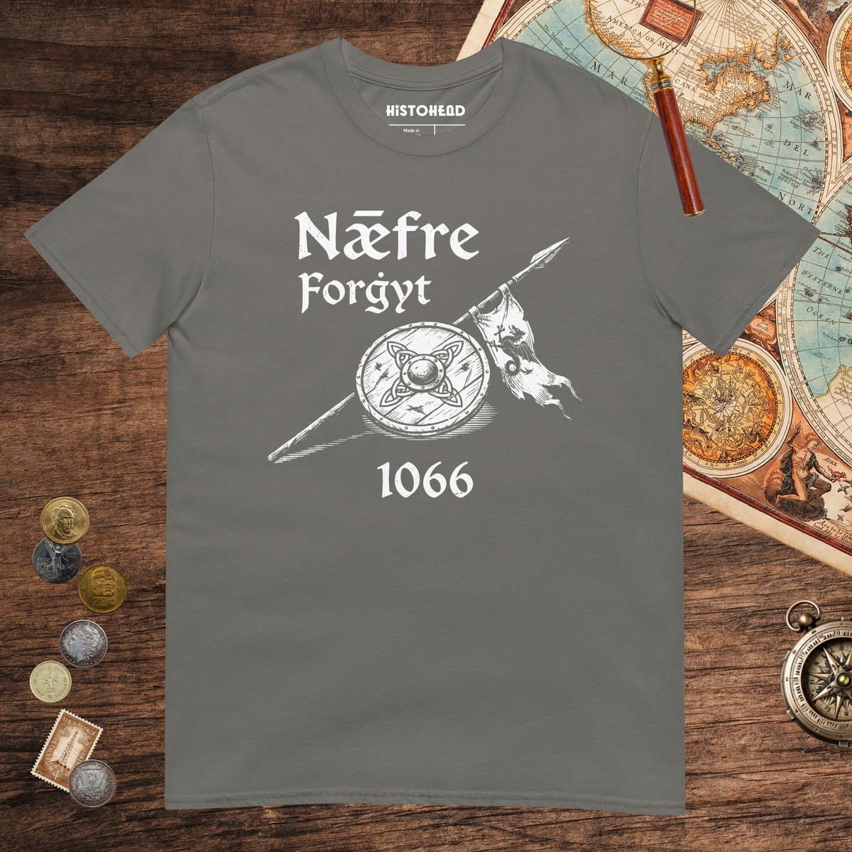 Charcoal Never Forget 1066 Tee - history buff gift by HistoHead