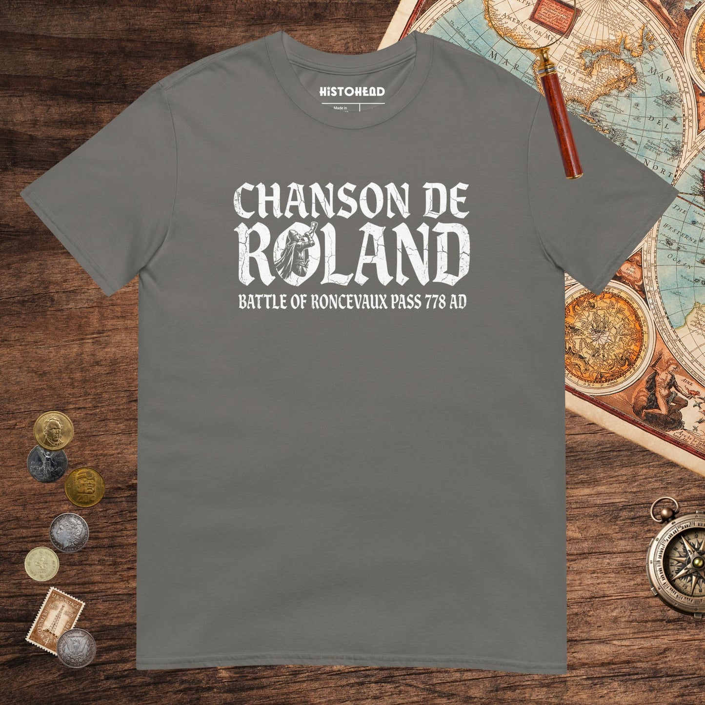 Charcoal Chanson de Roland Battle of Roncevaux Tee - history buff gift by HistoHead