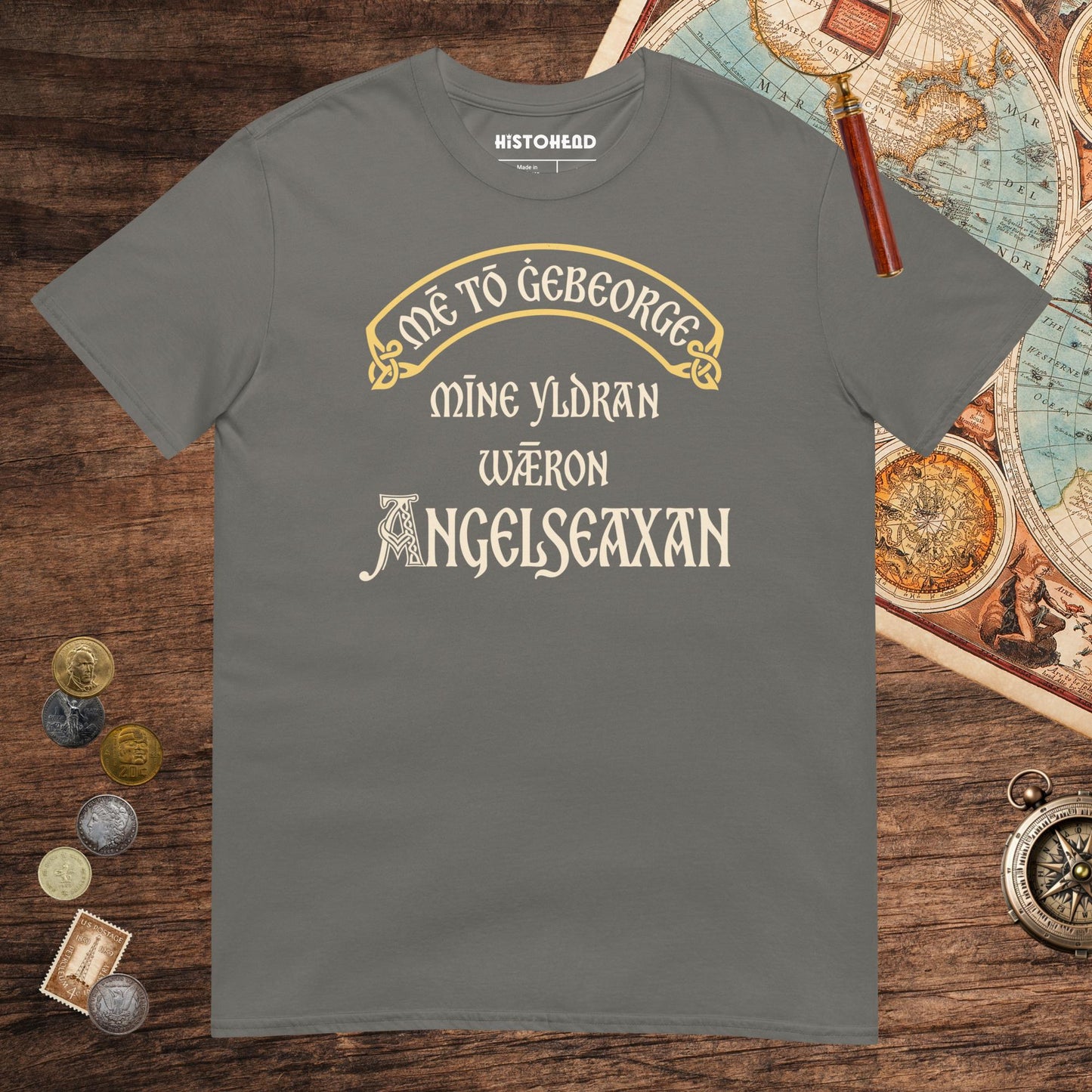 Charcoal In My Defense My Ancestors Were Anglo-Saxons Tee - history buff gift by HistoHead