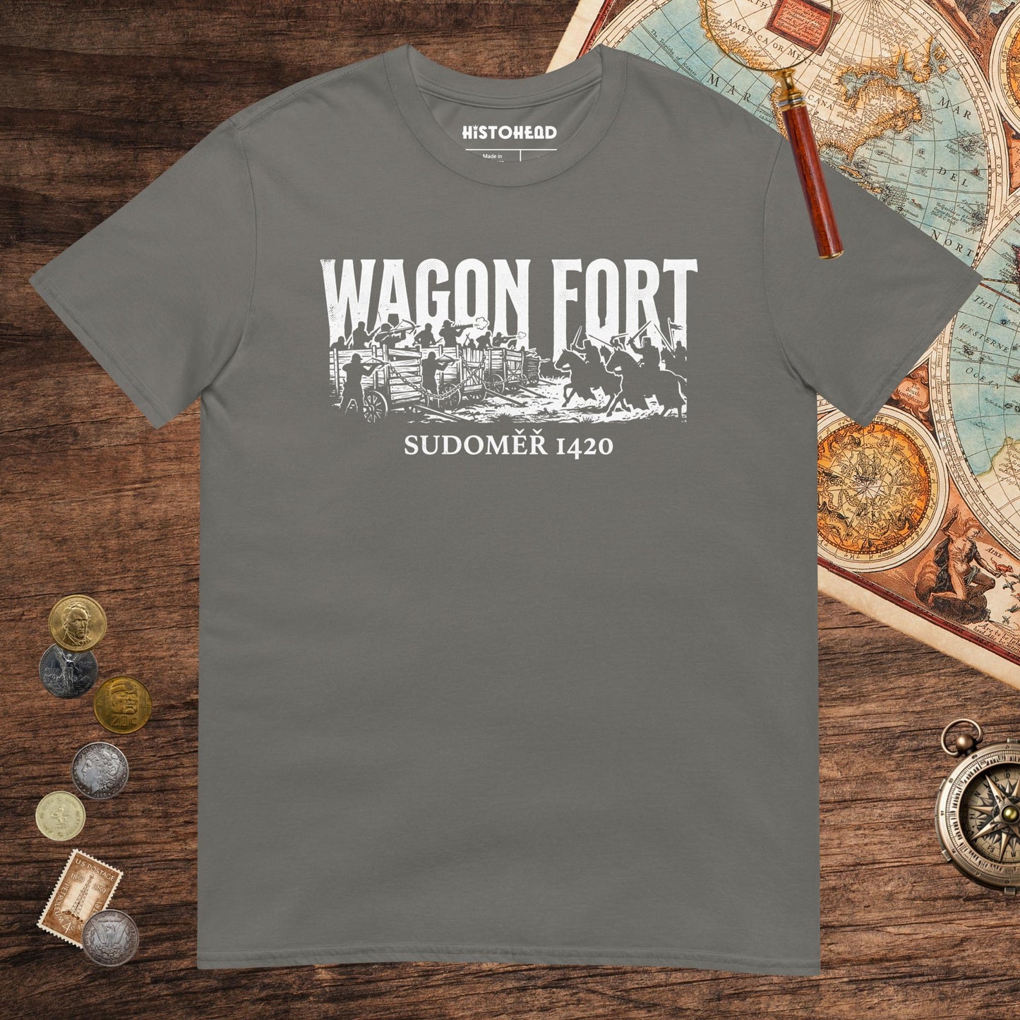 Charcoal Wagon Fort Battle of Sudoměř Tee - history buff gift by HistoHead