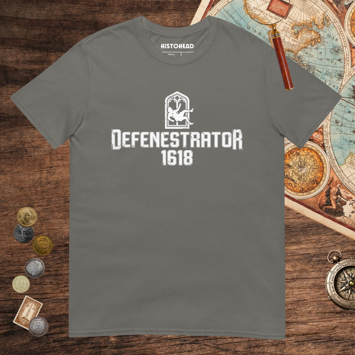 Charcoal Defenestrator Tee - history buff gift by HistoHead