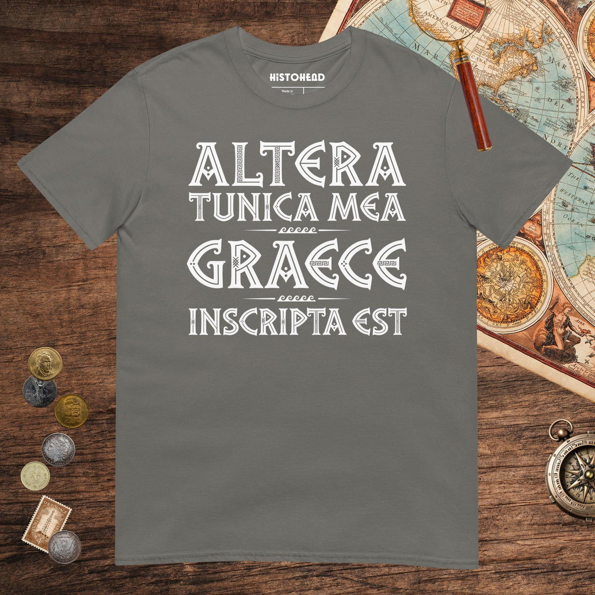 Charcoal Latin My Other Shirt Is In Greek Tee - history buff gift by HistoHead