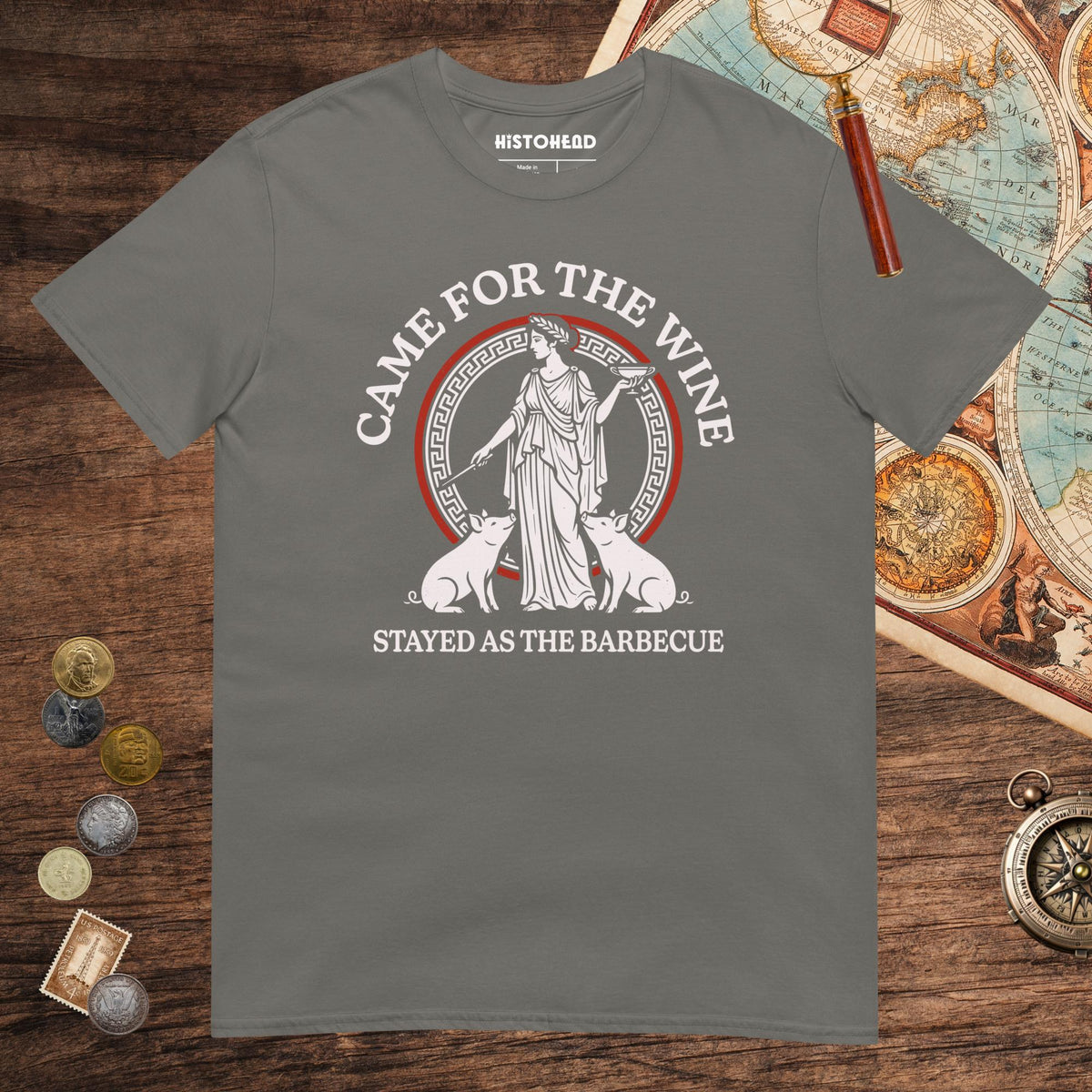 Charcoal Circe Barbecue Tee - history buff gift by HistoHead