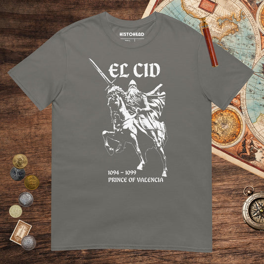 Charcoal El Cid Prince of Valencia Tee - history buff gift by HistoHead