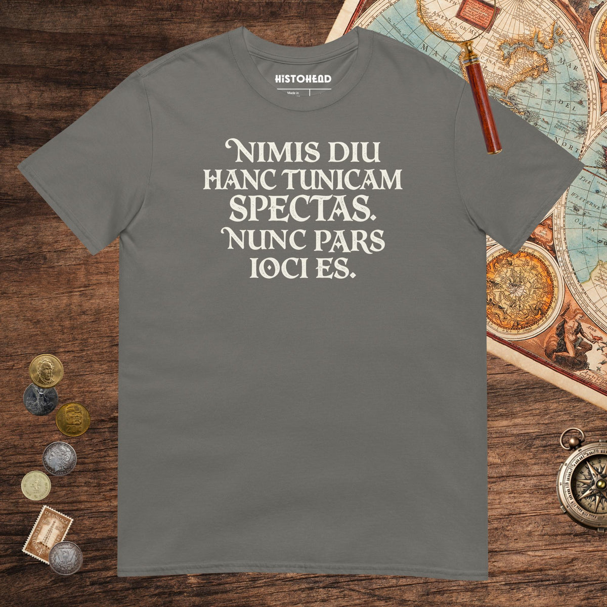 Charcoal You Are Looking at This Shirt For Too Long Now You Are Part of the Joke in Latin Tee - history buff gift by HistoHead