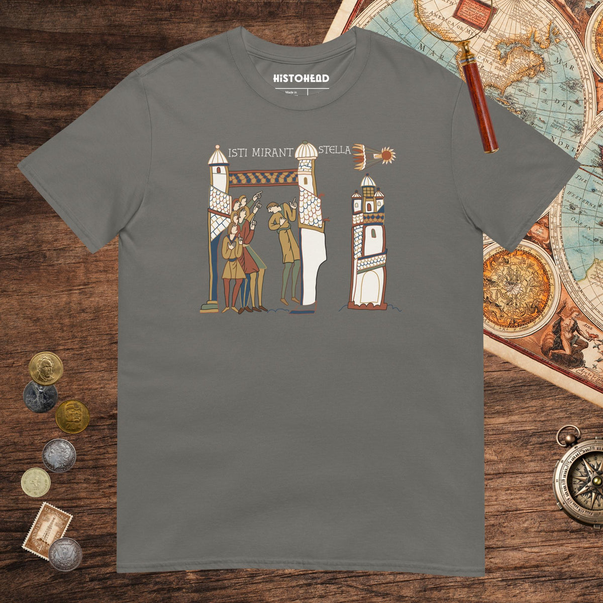 Charcoal Isti Mirant Stella Tee - history buff gift by HistoHead