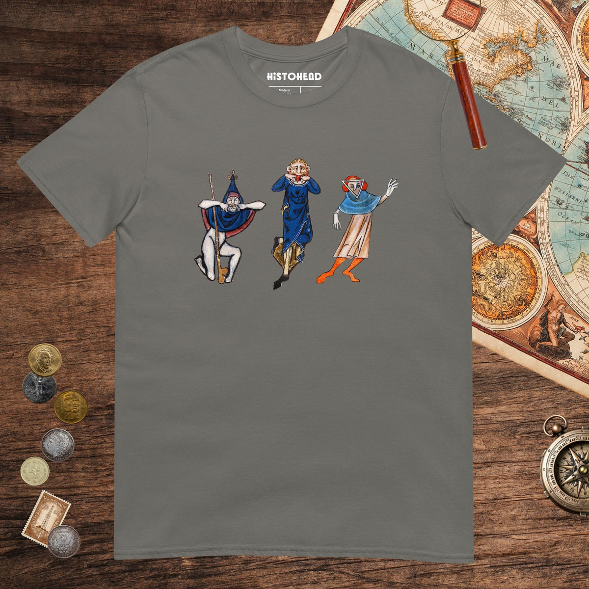 Charcoal Medieval Fun Time Tee - history buff gift by HistoHead