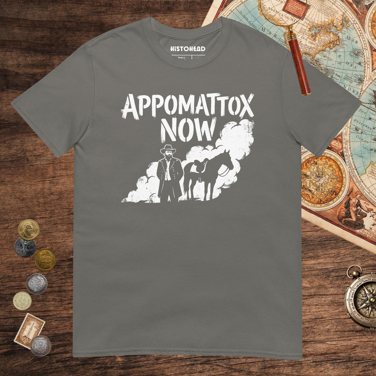 Charcoal Appomattox Now Tee - history buff gift by HistoHead