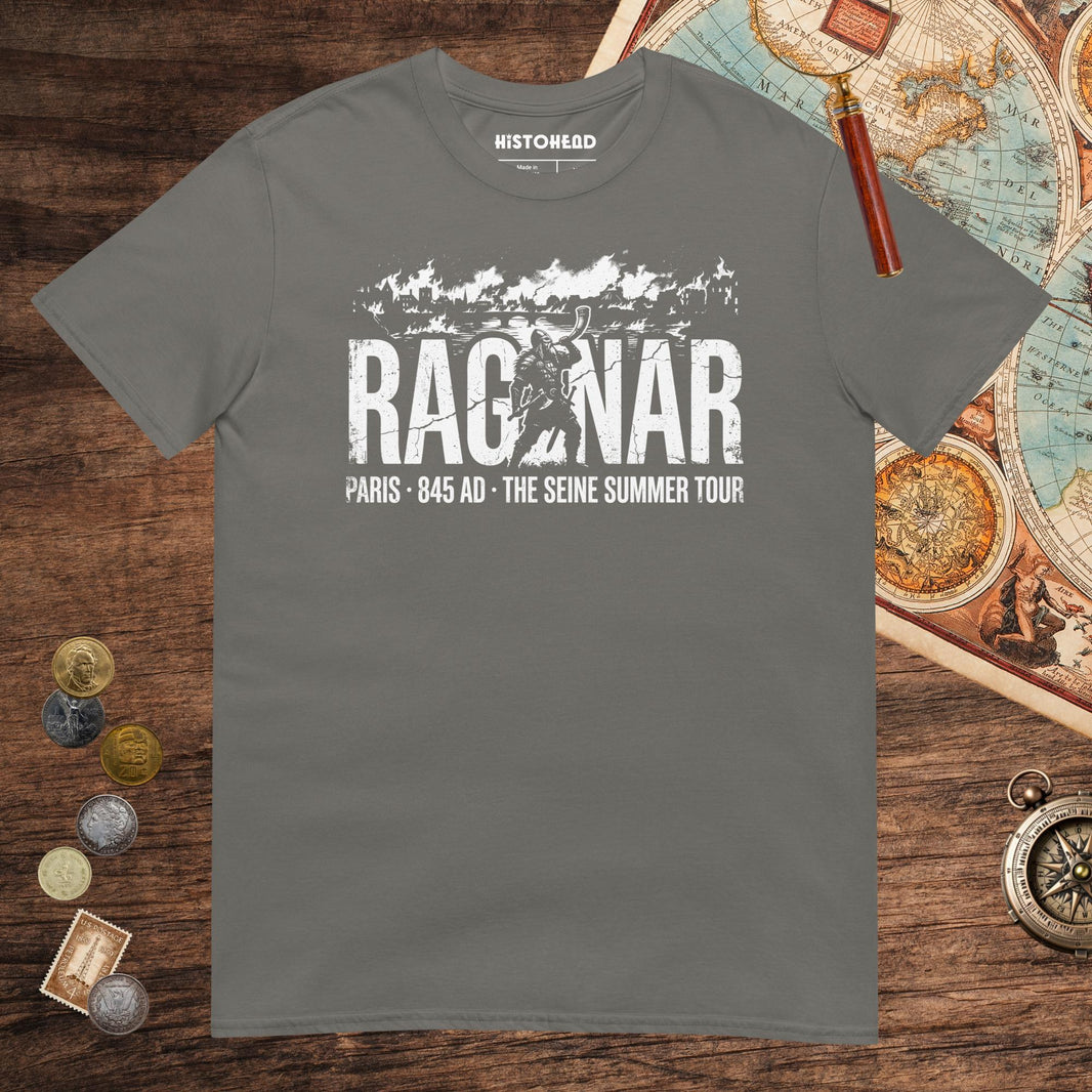 Charcoal Ragnar The Seine Summer Tour Tee - history buff gift by HistoHead