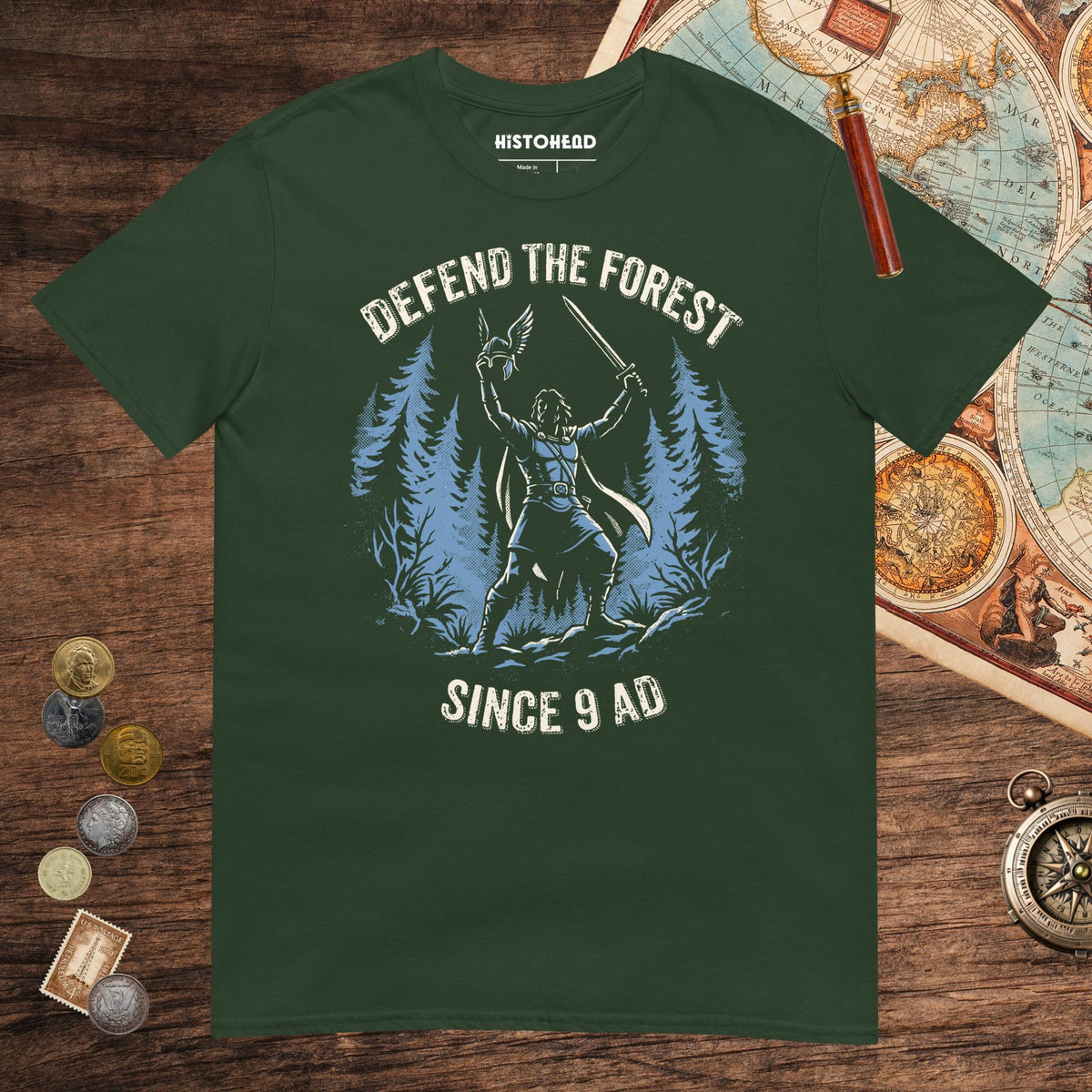 Forest Green Defend the Forest Tee - history buff gift by HistoHead
