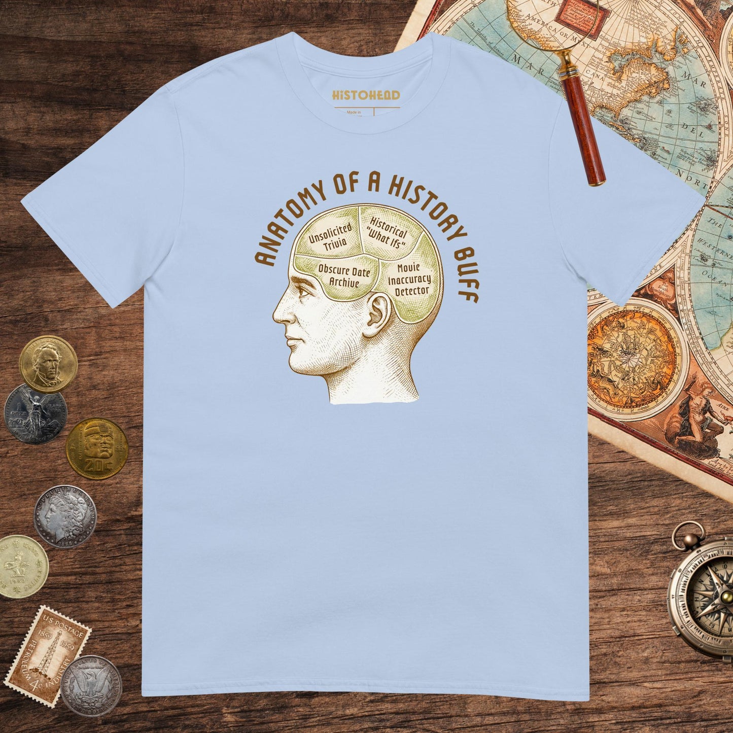 Light Blue Anatomy of a History Buff Tee - history buff gift by HistoHead
