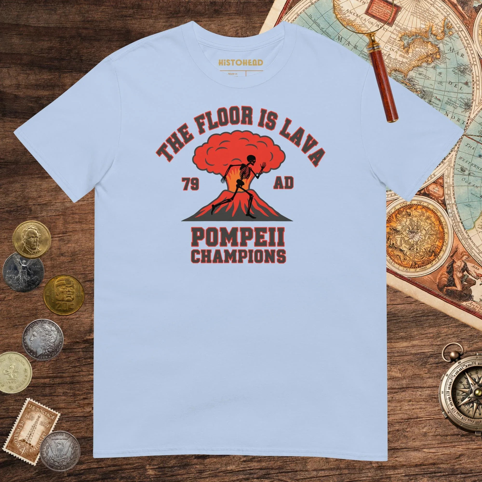 Light Blue Pompeii Champions Tee - history buff gift by HistoHead